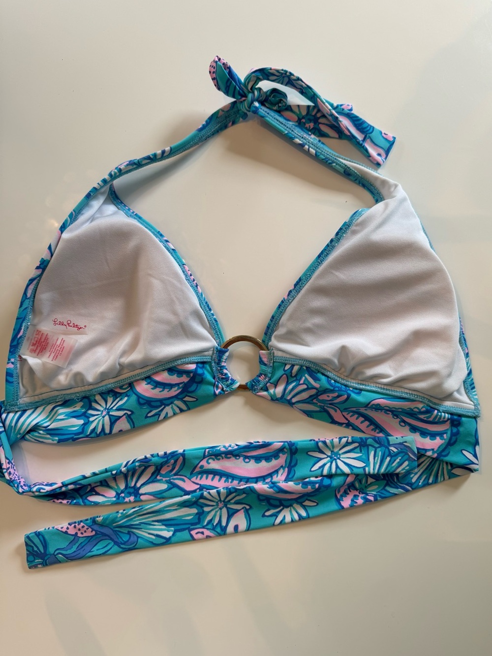 2 Lilly Pulitzer Triangle Bikini Tops sz 14 - Picture 6 of 7